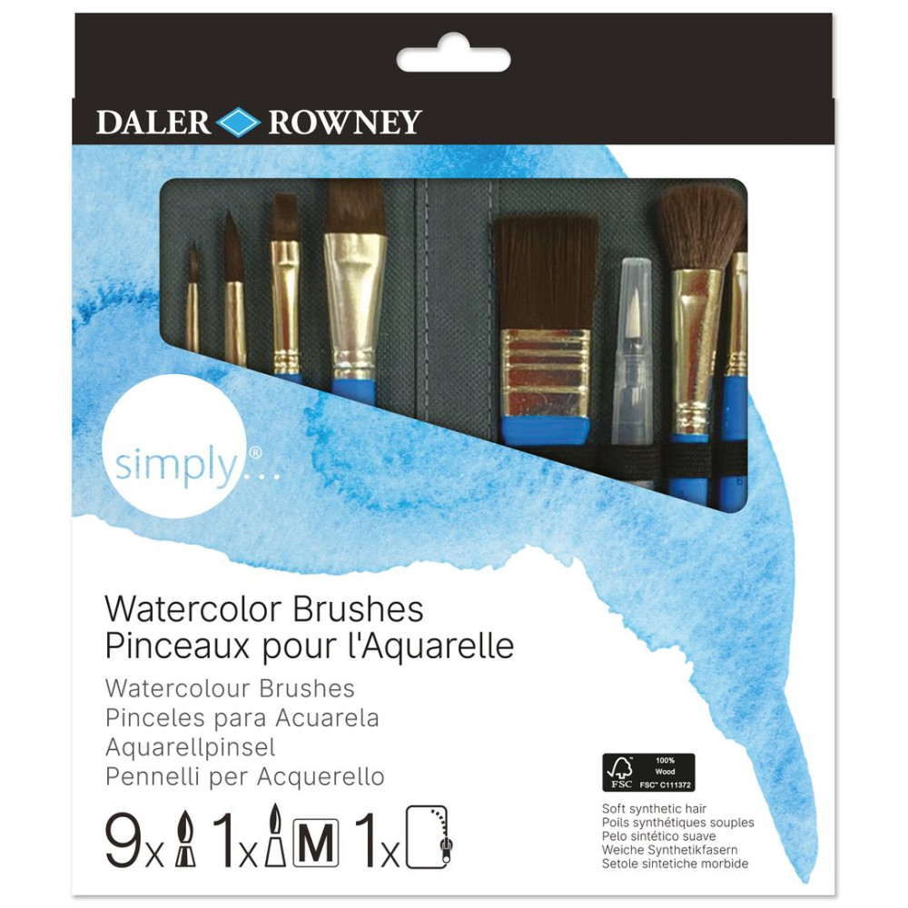 Set of Simply Watercolour brushes - Daler Rowney - 10 pcs.