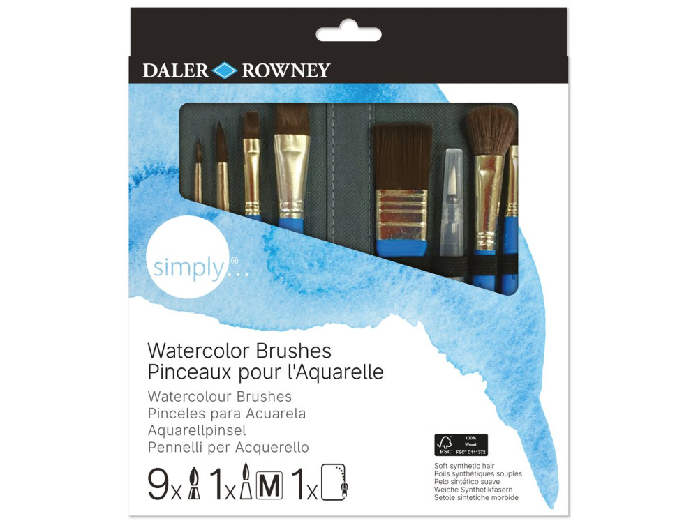 Set of Simply Watercolour brushes - Daler Rowney - 10 pcs.