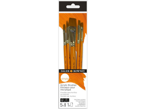 Set of Simply Acrylic brushes - Daler Rowney - 5 pcs.