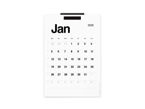 Wall KAL calendar 2026