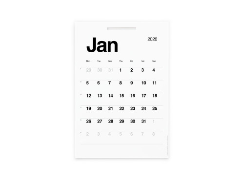 Pages for wall KAL calendar 2026