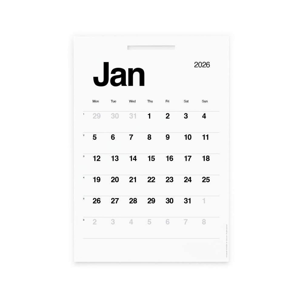 Pages for wall KAL calendar 2026