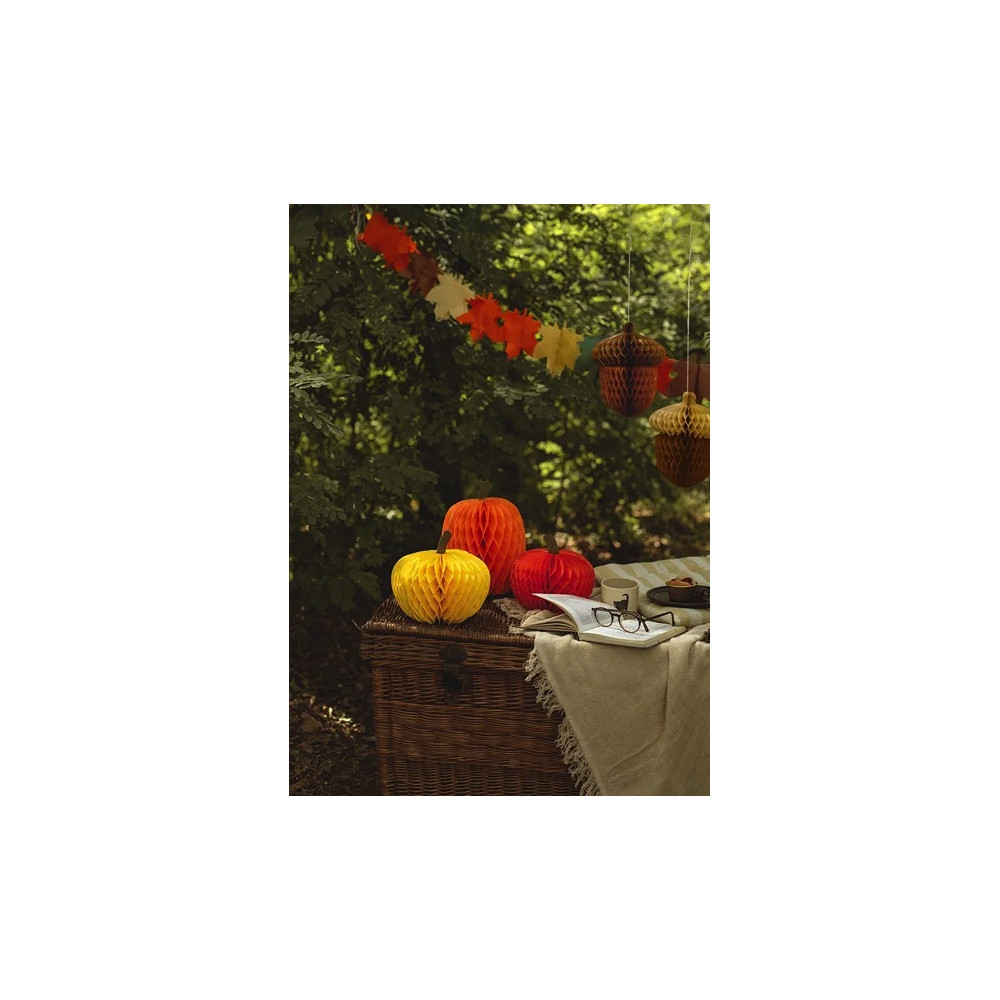 Honeycomb paper decorations Pumpkins - 3 pcs.