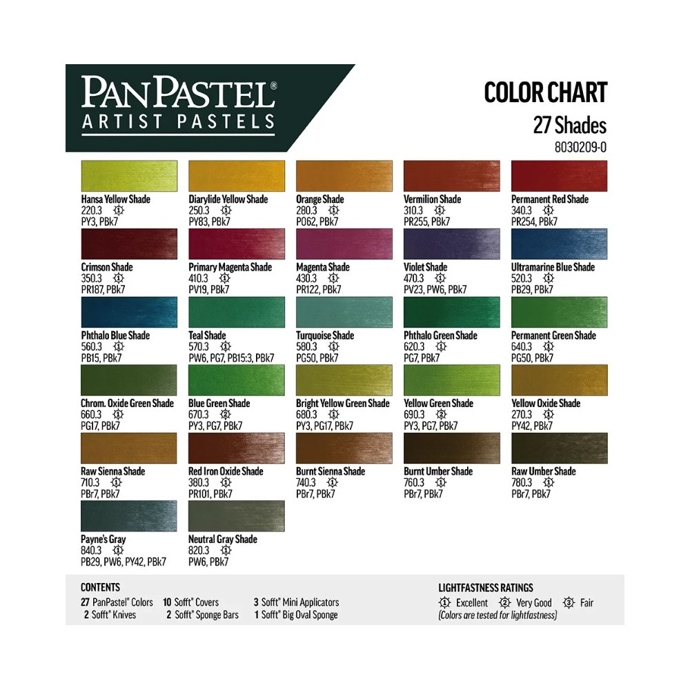 Set of Ultra Soft PanPastels Shades - 27 colors