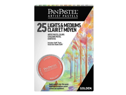 Zestaw suchych pasteli PanPastel Lights & Mediums - 25 kolorów