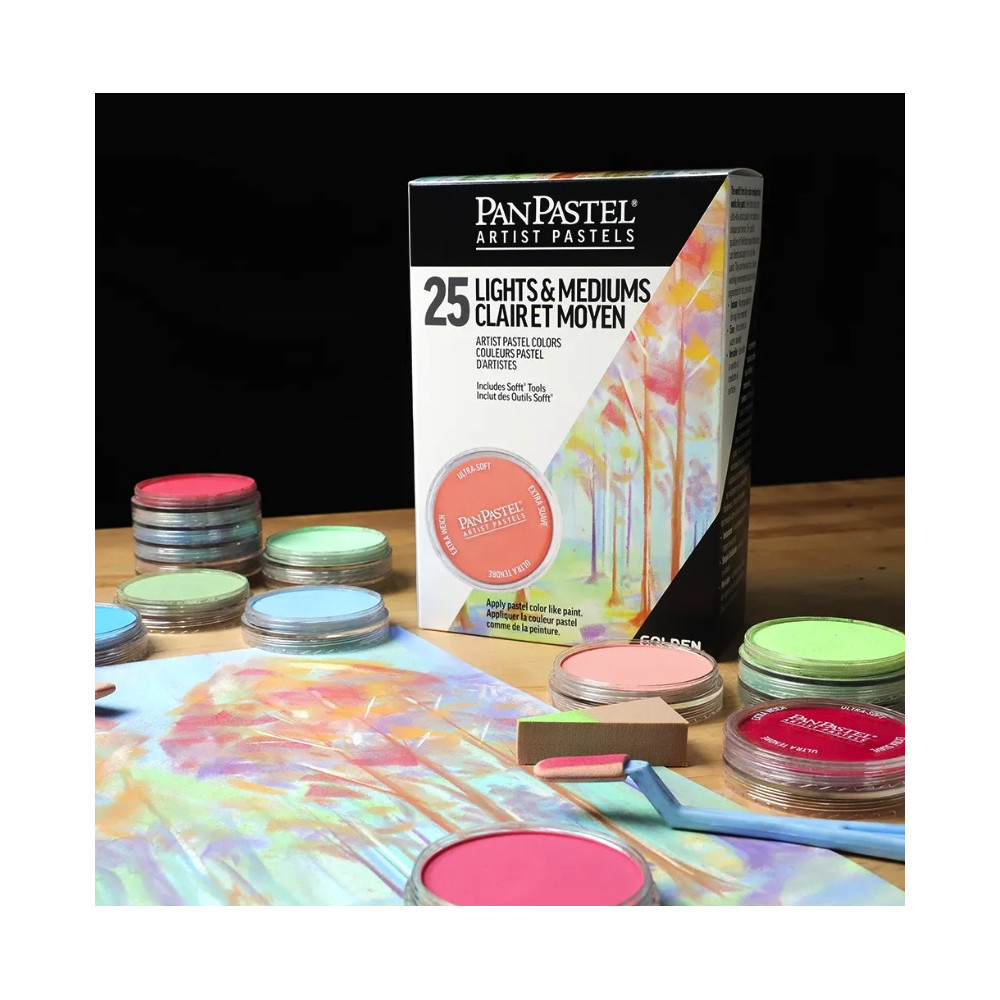 Set of Ultra Soft PanPastels Lights & Mediums - 25 colors