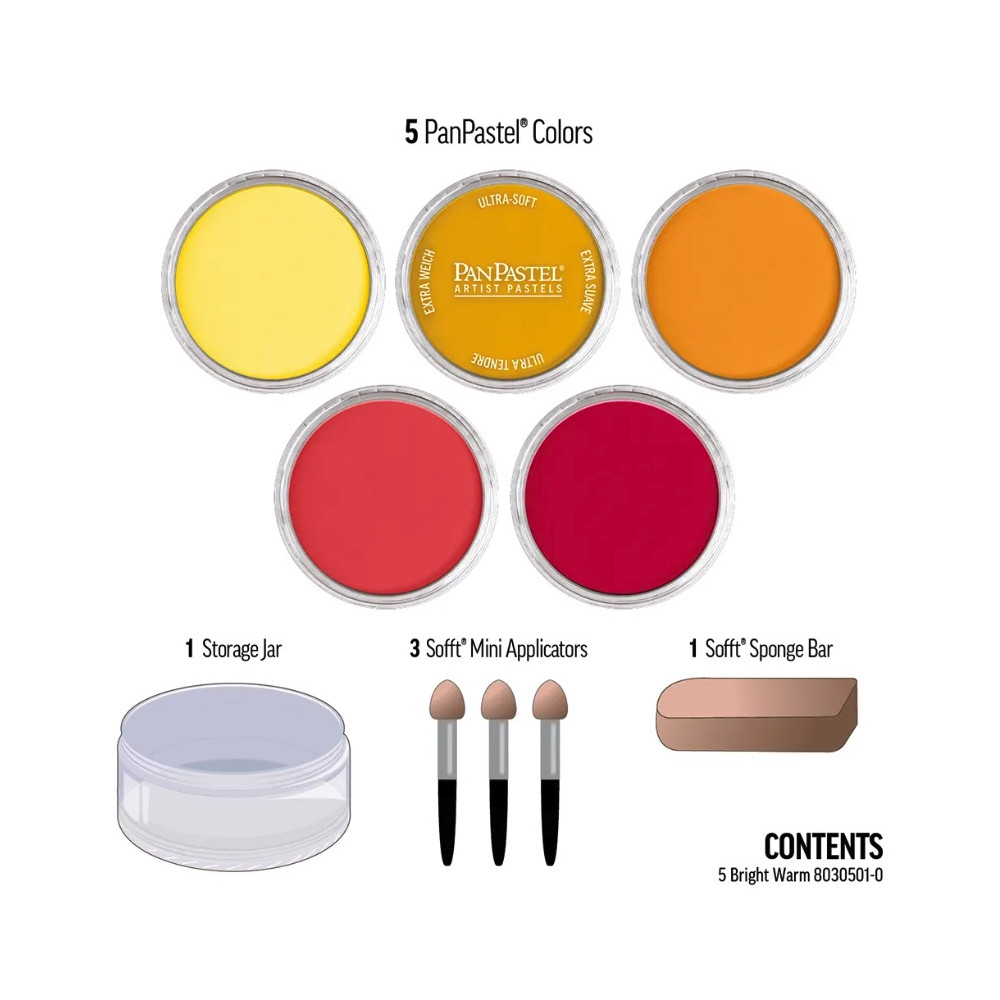 Set of Ultra Soft PanPastels Bright Warm - 5 colors