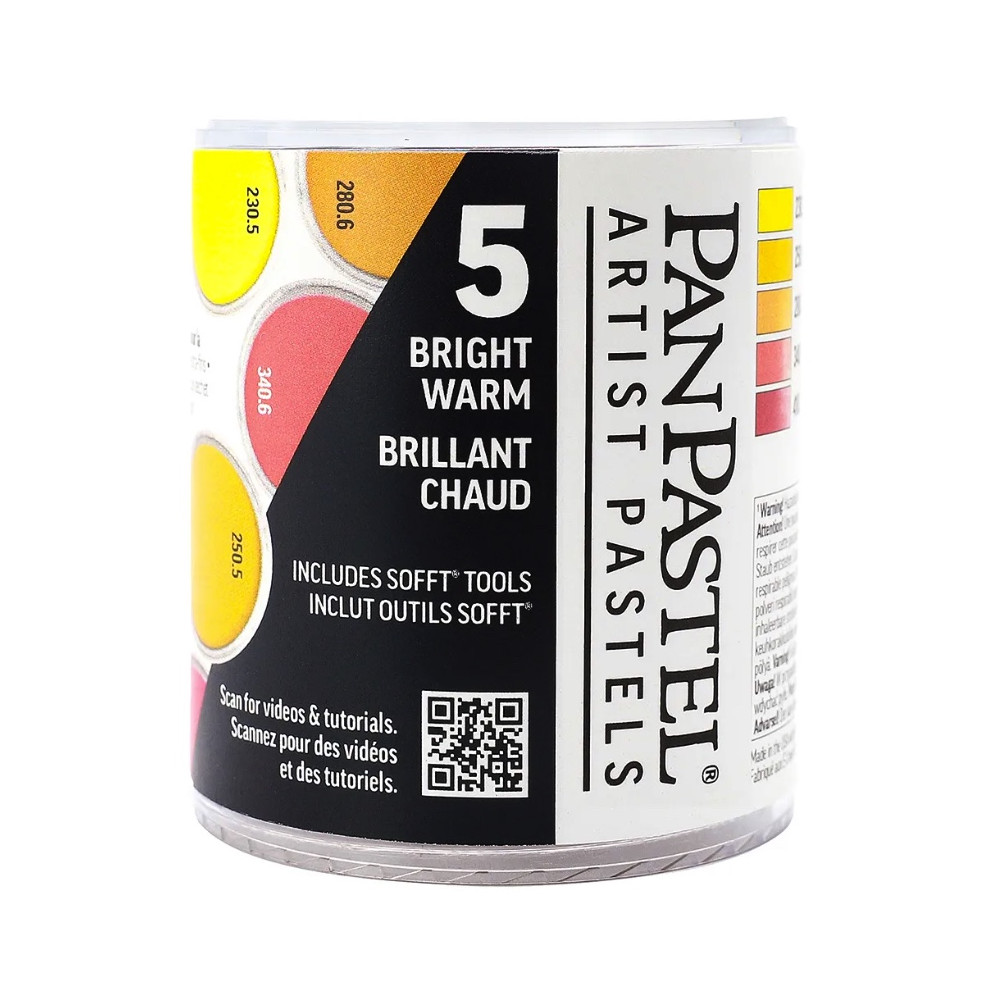 Zestaw suchych pasteli PanPastel Bright Warm - 5 kolorów