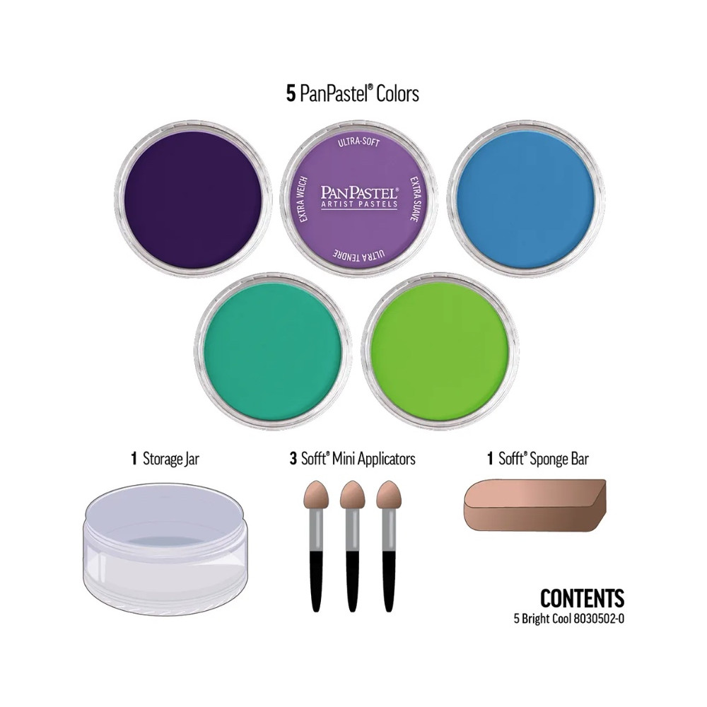 Set of Ultra Soft PanPastels Bright Cool - 5 colors