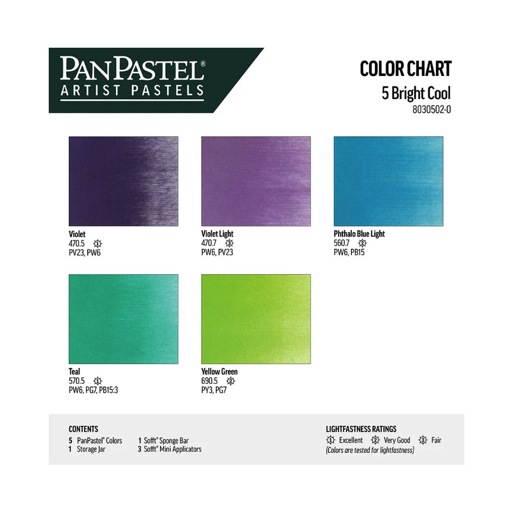 Set of Ultra Soft PanPastels Bright Cool - 5 colors