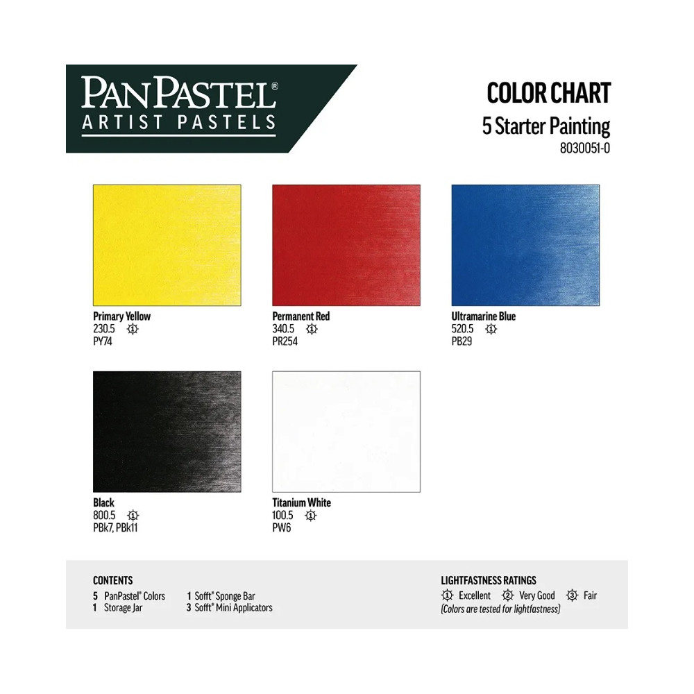 Set of Ultra Soft PanPastels Starter Painting - 5 colors