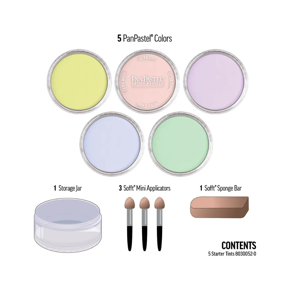 Zestaw suchych pasteli PanPastel Starter Tints - 5 kolorów