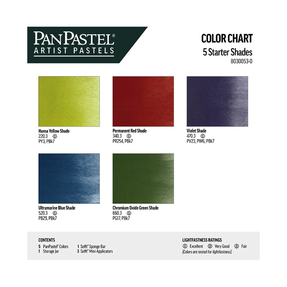 Zestaw suchych pasteli PanPastel Starter Shades - 5 kolorów