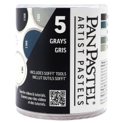 Zestaw suchych pasteli PanPastel Grays - 5 kolorów