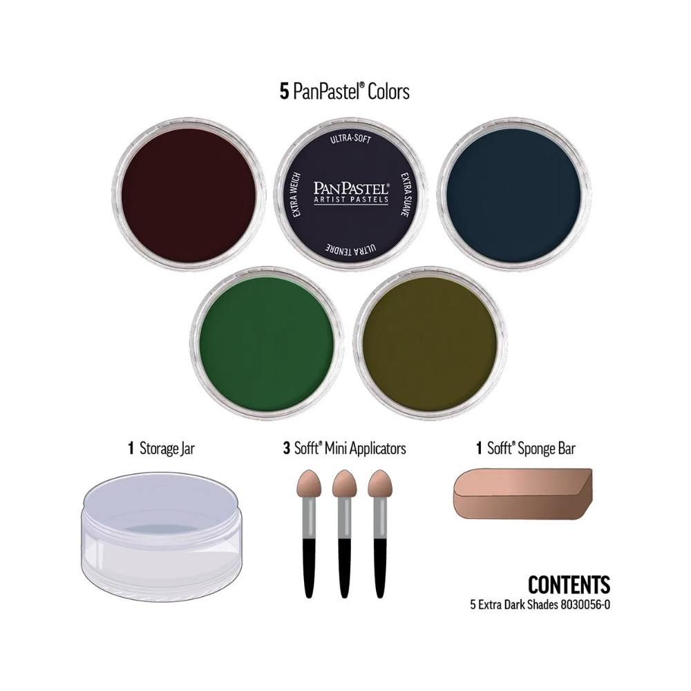 Set of Ultra Soft PanPastels Extra Dark Shades - 5 colors