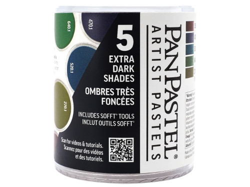 Zestaw suchych pasteli PanPastel Extra Dark Shades - 5 kolorów