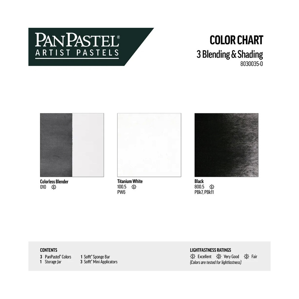 Zestaw suchych pasteli PanPastel Blending & Shading - 3 kolory