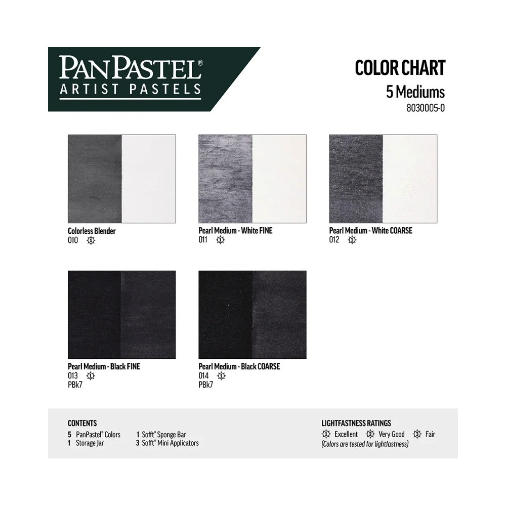 Set of Ultra Soft PanPastels Mediums - 5 colors