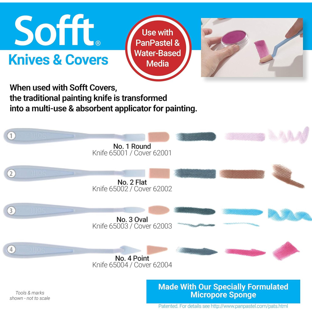 Aplikator do pasteli Sofft Knife & Covers PanPastel - nr 2 Flat