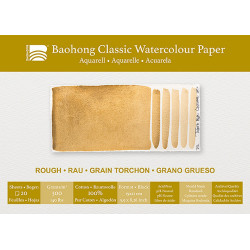 Blok do akwareli Classic Watercolour 15 x 21 cm - Baohong - rough 300 g 24 ark.