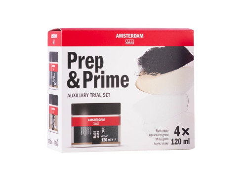Zestaw mediów do farb Prep & Prime - Amsterdam - 4 x 120 ml