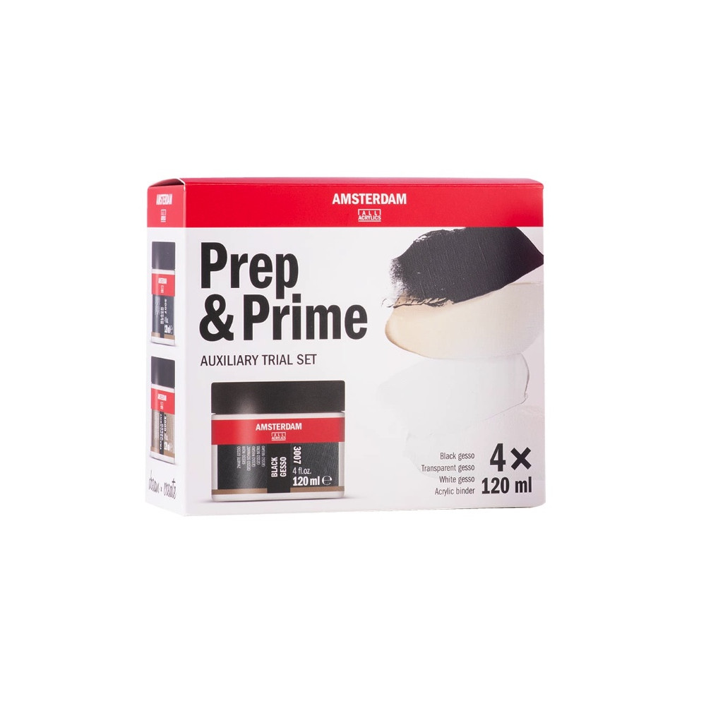Zestaw mediów do farb Prep & Prime - Amsterdam - 4 x 120 ml
