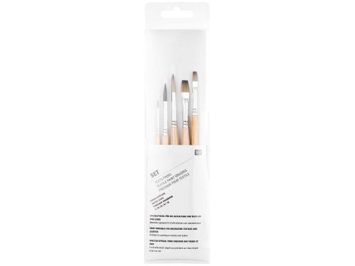 Zestaw pędzli do tkanin Fabric Brush Set - Rico Design - 5 szt.