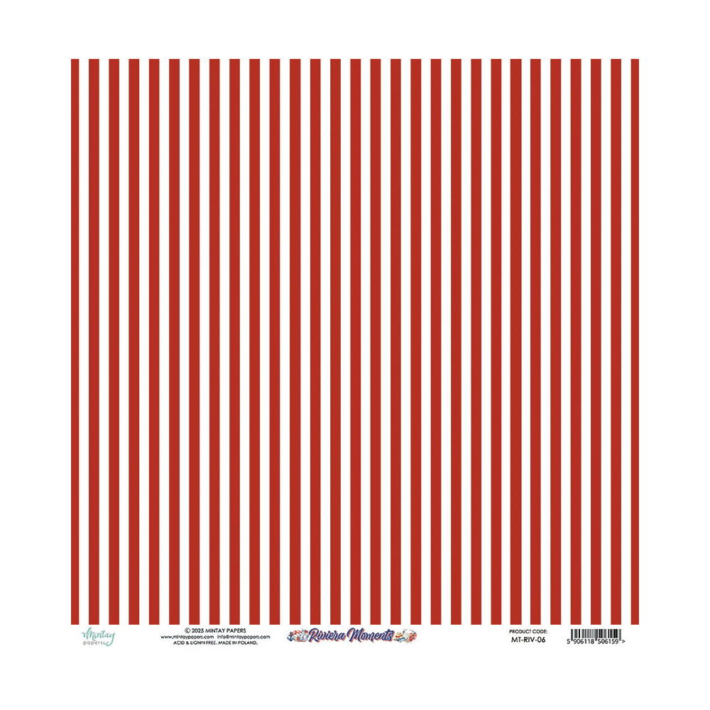 Scrapbooking paper 30,5 x 30,5 cm - Mintay - Riviera Moments 06