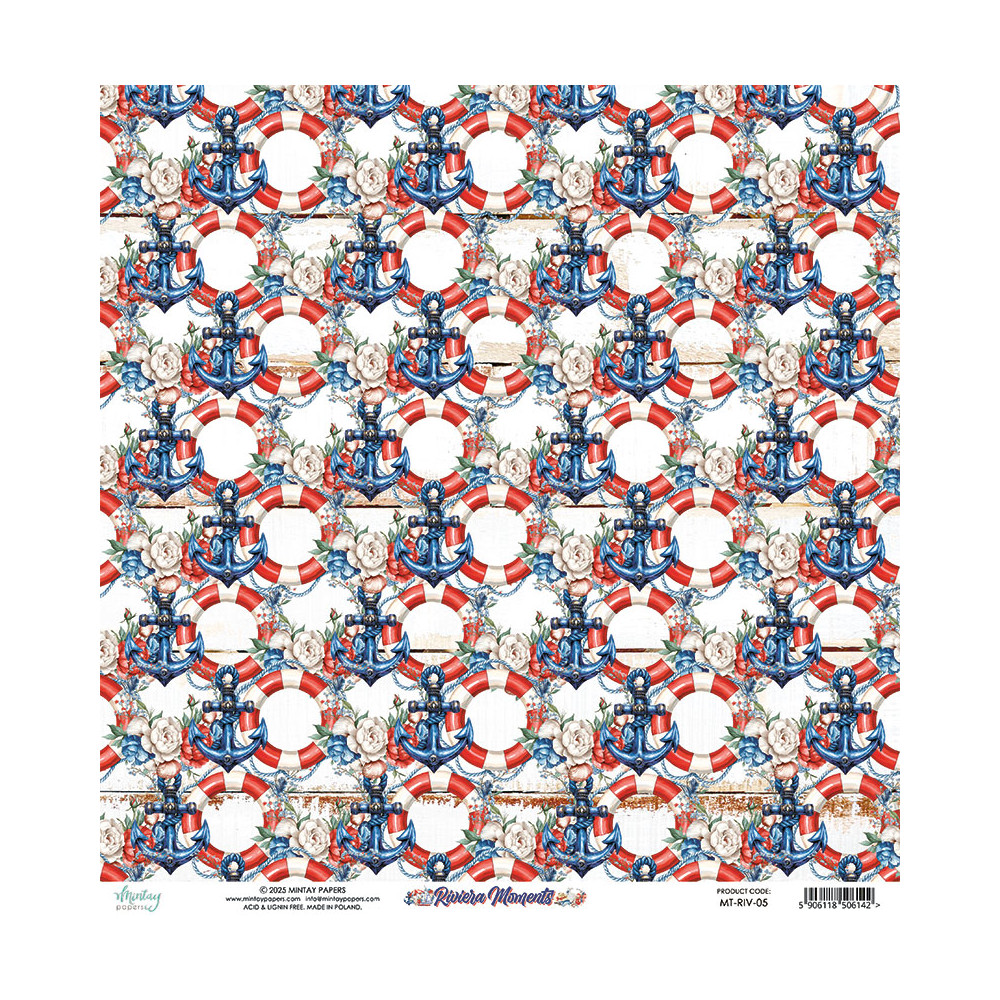 Papier do scrapbookingu 30,5 x 30,5 cm - Mintay - Riviera Moments 05