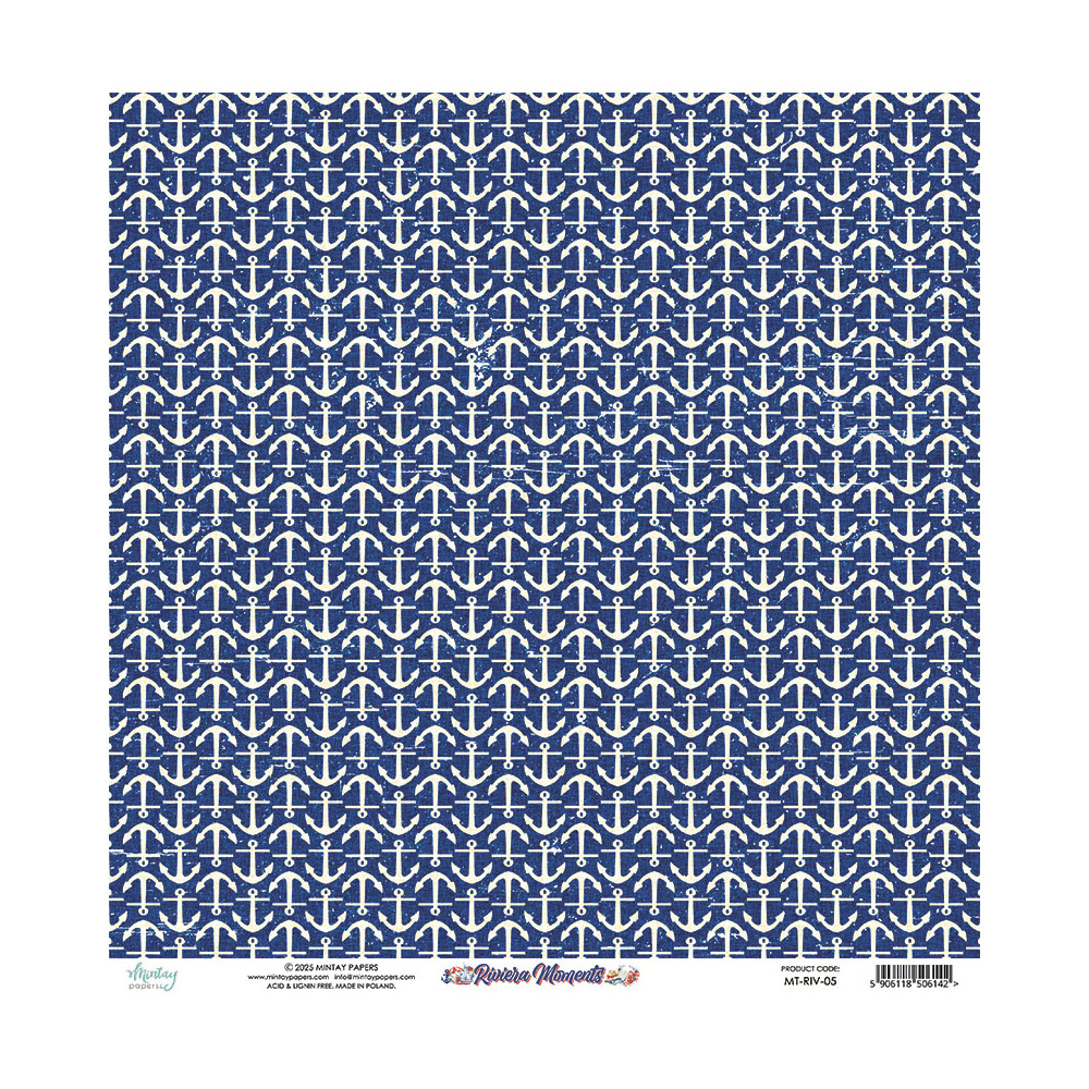Scrapbooking paper 30,5 x 30,5 cm - Mintay - Riviera Moments 05