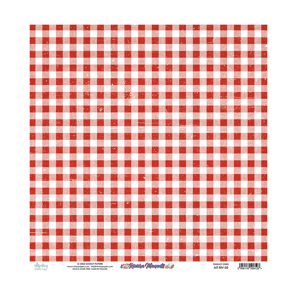 Scrapbooking paper 30,5 x 30,5 cm - Mintay - Riviera Moments 03