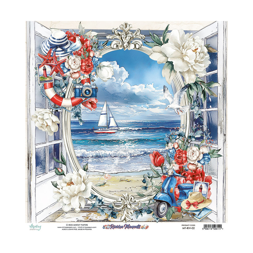 Papier do scrapbookingu 30,5 x 30,5 cm - Mintay - Riviera Moments 02