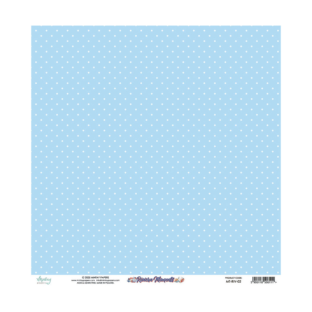 Papier do scrapbookingu 30,5 x 30,5 cm - Mintay - Riviera Moments 02