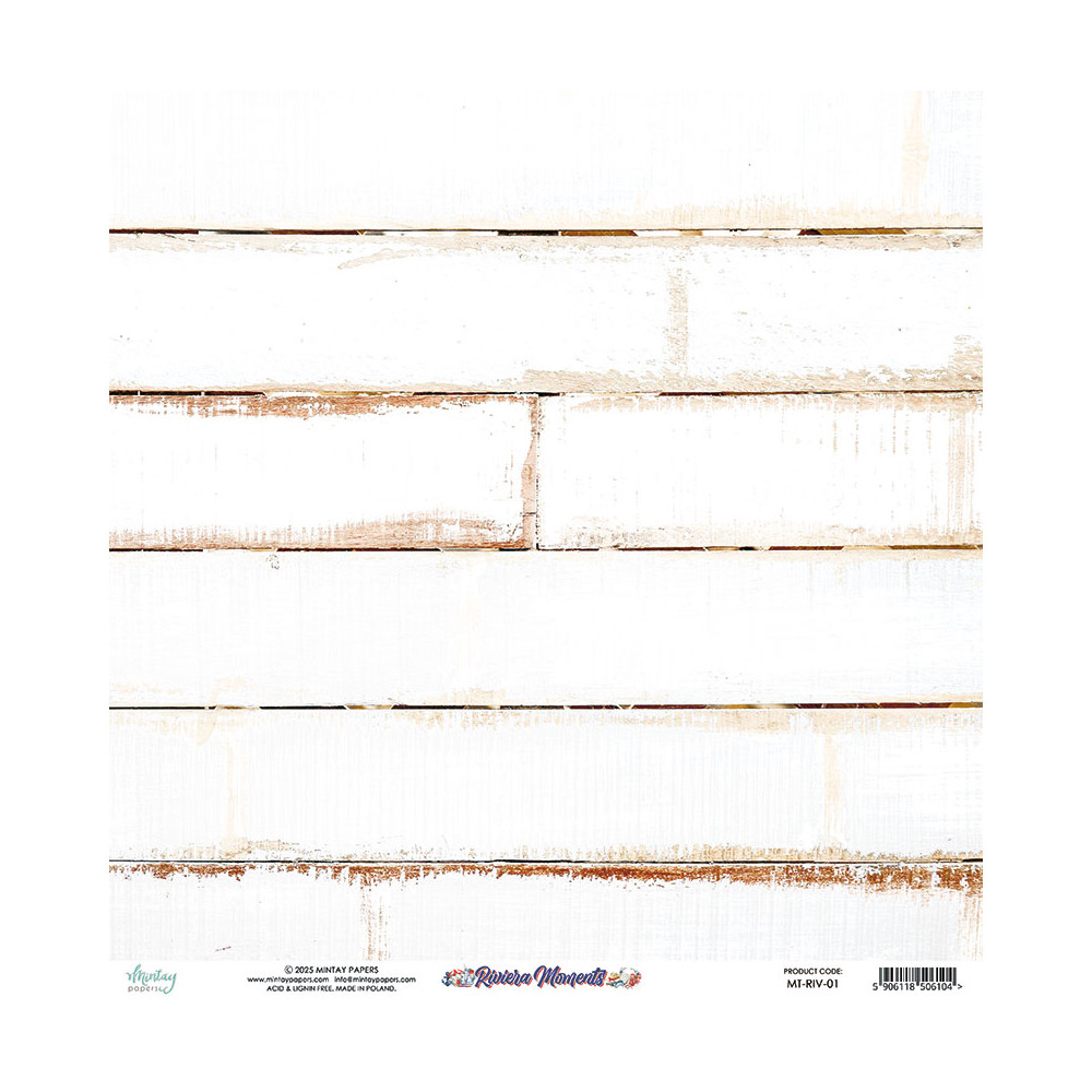 Scrapbooking paper 30,5 x 30,5 cm - Mintay - Riviera Moments 01