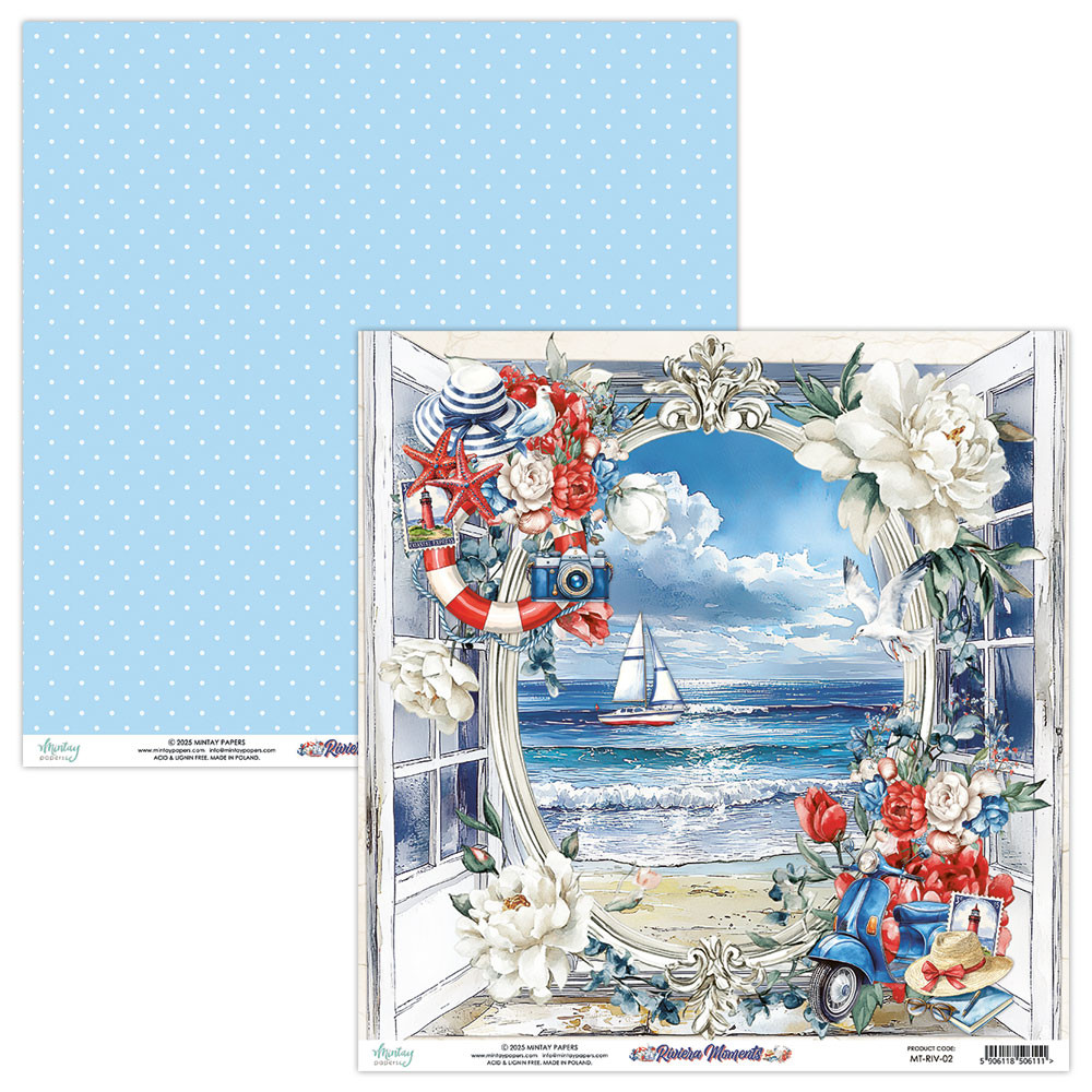 Set of scrapbooking papers 30,5 x 30,5 cm - Mintay - Riviera Moments
