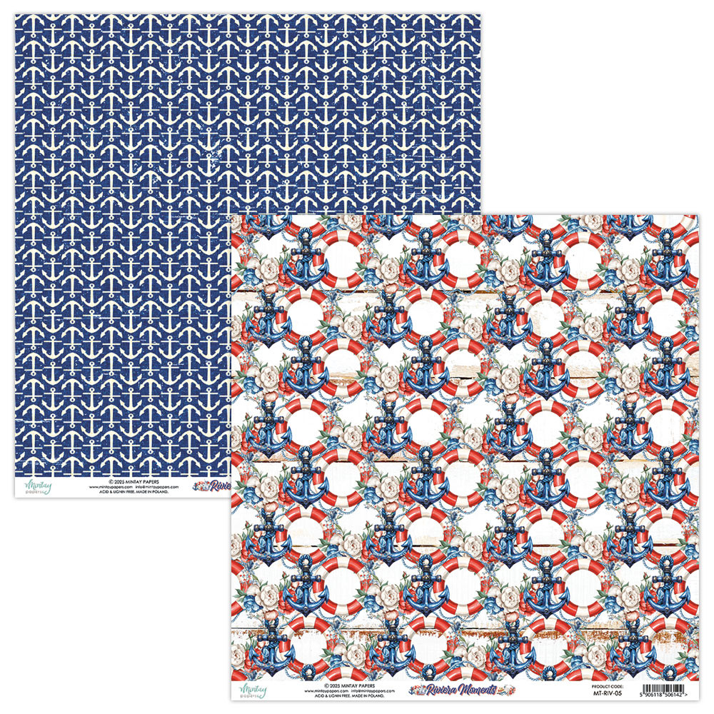 Set of scrapbooking papers 30,5 x 30,5 cm - Mintay - Riviera Moments