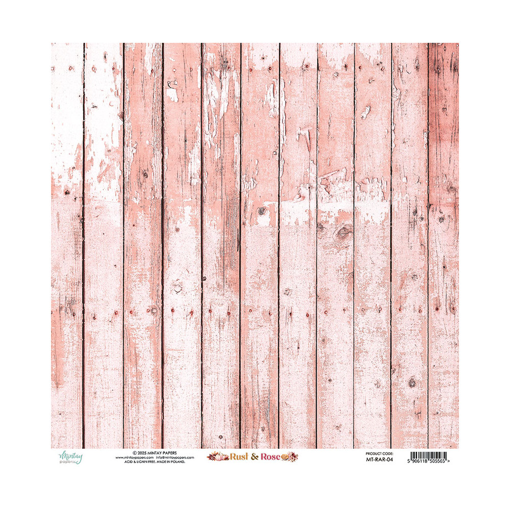 Scrapbooking paper 30,5 x 30,5 cm - Mintay - Rust & Rose 04