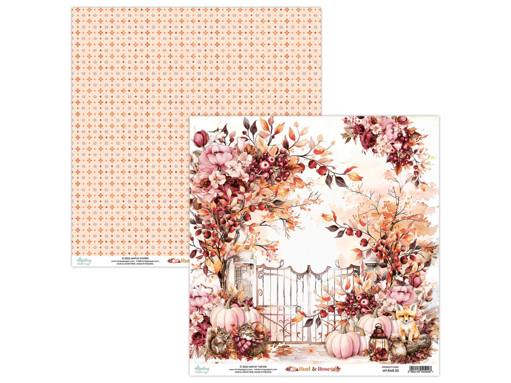 Scrapbooking paper 30,5 x 30,5 cm - Mintay - Rust & Rose 03
