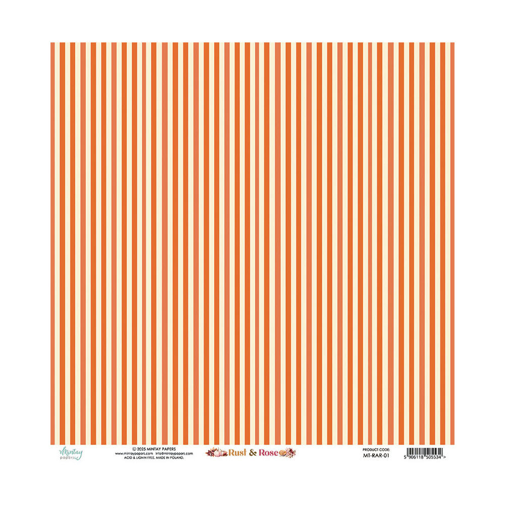 Scrapbooking paper 30,5 x 30,5 cm - Mintay - Rust & Rose 01