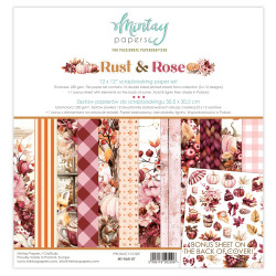 Set of scrapbooking papers 30,5 x 30,5 cm - Mintay - Rust & Rose