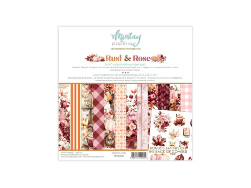 Set of scrapbooking papers 20,3 x 20,3 cm - Mintay - Rust & Rose