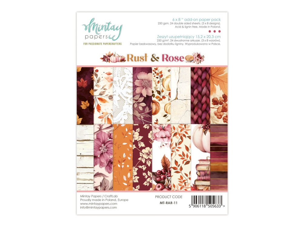 Add-on paper pack - Mintay - Rust & Rose