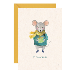 Greeting card A6 - Paperwords - Winter mouse