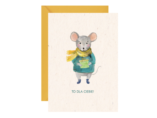 Greeting card A6 - Paperwords - Winter mouse