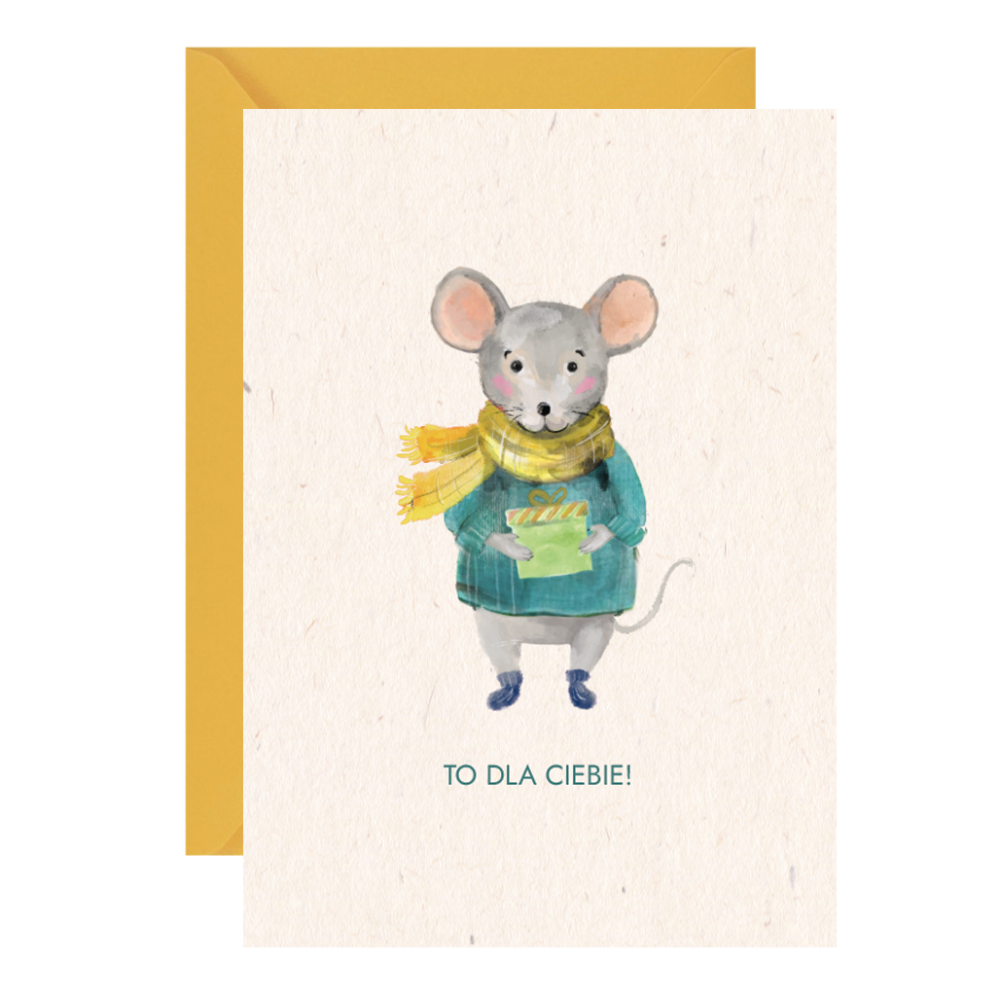 Greeting card A6 - Paperwords - Winter mouse