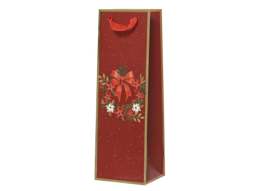 Paper wine gift bag Wreath - 10 x 12 x 36 cm