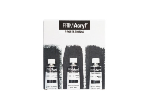 Zestaw farb akrylowych PRIMAcryl Black Shades - Schmincke - 3 x 35 ml