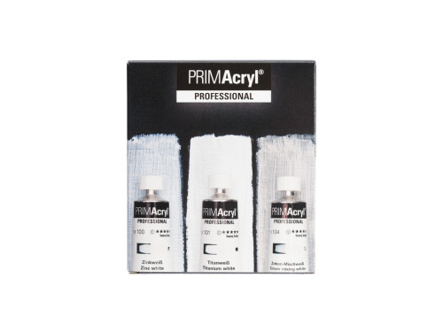 Set of PRIMAcryl professional acrylic paints White Shades - Schmincke - 3 x 35 ml