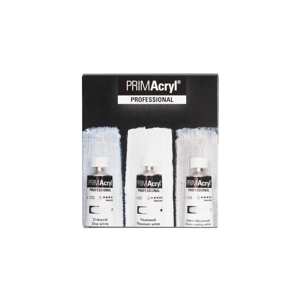 Zestaw farb akrylowych PRIMAcryl White Shades - Schmincke - 3 x 35 ml