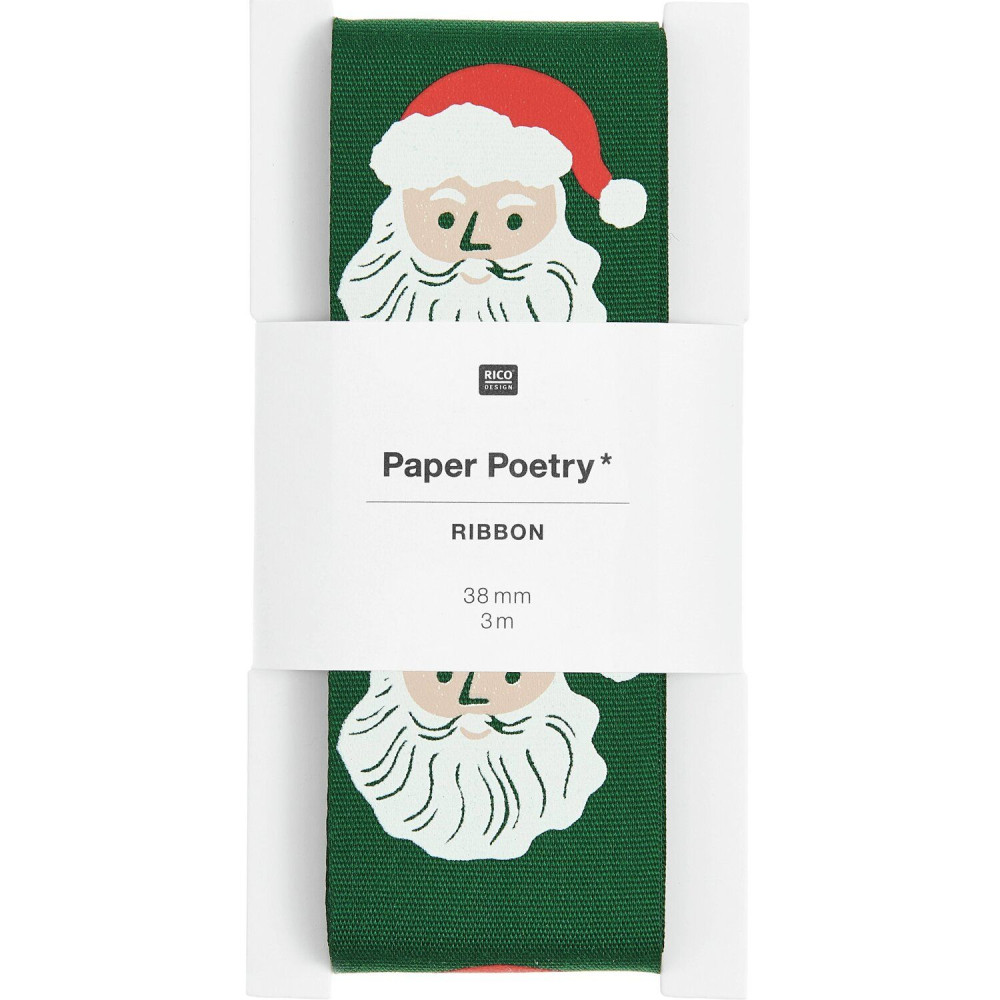 Wstążka taftowa Święty Mikołaj - Paper Poetry - 38 mm x 3 m
